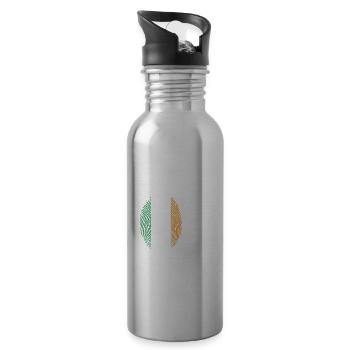 Ireland Irish Irish Flag Irish St Patricks Day - Water bottle with straw - silver - Right