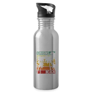 Cousins Beach - Water bottle with straw - silver - Right