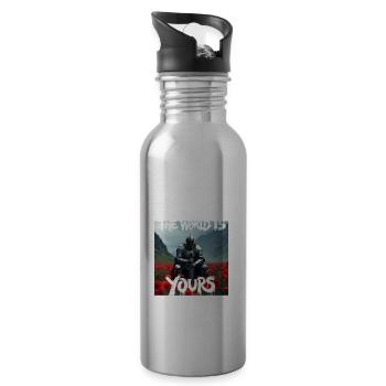 THE WORLD IS YOURS x FALLEN KNIGHT - Trinkflasche mit integriertem Trinkhalm - Lightsilver - Rechts