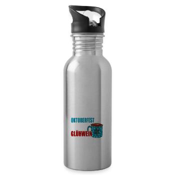 Weihnachtsmarkt nur mit Glühwein - Trinkflasche mit integriertem Trinkhalm - Lightsilver - Rechts
