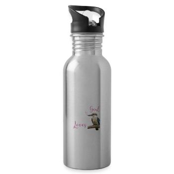 Just a Girl who Loves Kookaburras - Trinkflasche mit integriertem Trinkhalm - Lightsilver - Rechts
