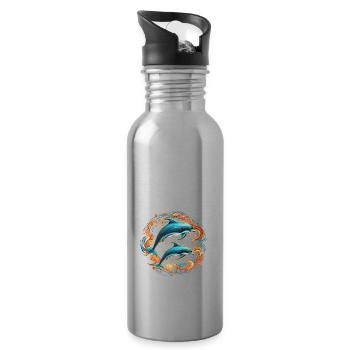 Dolphins - Trinkflasche mit integriertem Trinkhalm - Lightsilver - Rechts