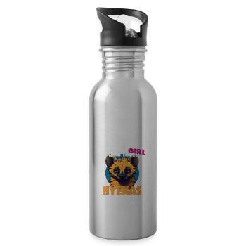 Just a Girl who loves Hyenas - Water bottle with straw - silver - Right