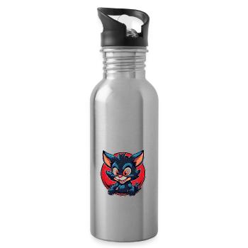 Super mignon tasmanian Devil style rétro - Gourde avec paille intégrée - argent clair - Droite