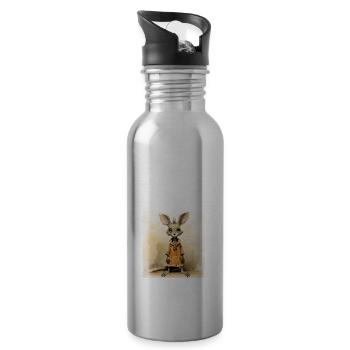 cute kangaroo - Trinkflasche mit integriertem Trinkhalm - Lightsilver - Rechts