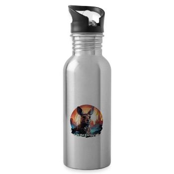 Safe the Kangaroos - Water bottle with straw - silver - Right