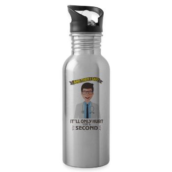 Funny doctor doctor nurse gift - Water bottle with straw - silver - Right