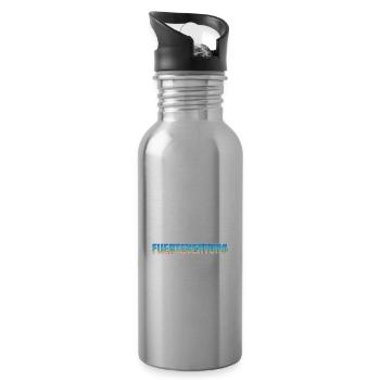 FUERTEVENTURA Schriftzug Strand & Meer (dunkel) - Trinkflasche mit integriertem Trinkhalm - Lightsilver - Rechts