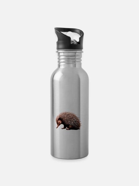 Echidna - Water bottle with straw - silver