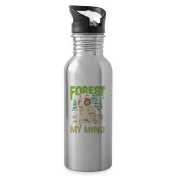 And Into The Forest I Go To Lose My Mind - Trinkflasche mit integriertem Trinkhalm - Lightsilver - Rechts