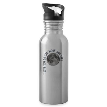 Mama I Love You To The Moon And Back - Trinkflasche mit integriertem Trinkhalm - Lightsilver - Rechts