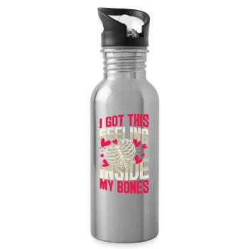 Liebesengel Zeichen der Liebe Romantik Geschenk - Trinkflasche mit integriertem Trinkhalm - Lightsilver - Rechts