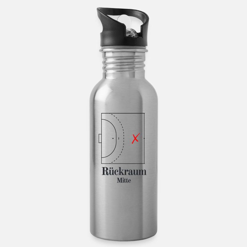 Rückraum Mitte - Handball - Trinkflasche mit integriertem Trinkhalm - Lightsilver