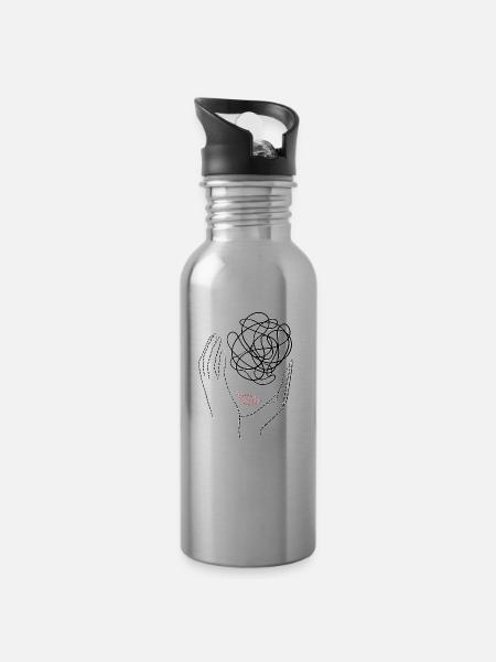 Confusion - Water bottle with straw - silver