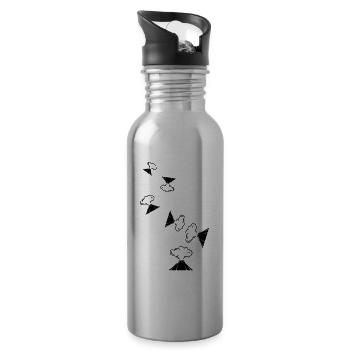 Volcano icon icon - Water bottle with straw - silver - Right