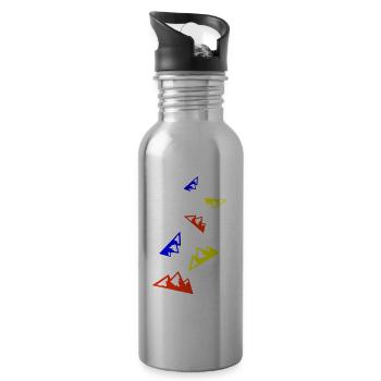 Berg Icon Bunt - Trinkflasche mit integriertem Trinkhalm - Lightsilver - Rechts