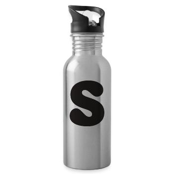 S - Trinkflasche mit integriertem Trinkhalm - Lightsilver - Rechts
