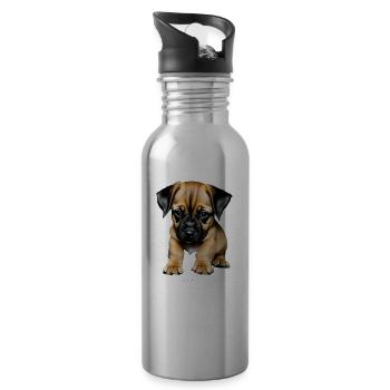 Puppy Cute - Trinkflasche mit integriertem Trinkhalm - Lightsilver - Rechts