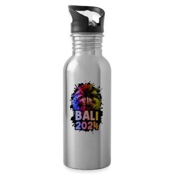 Bali 2024 Urlaub Bunt - Trinkflasche mit integriertem Trinkhalm - Lightsilver - Rechts