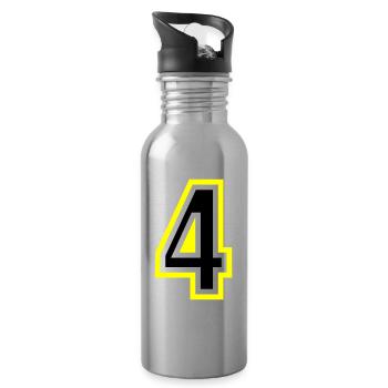 4 Number College - Water bottle with straw - silver - Right