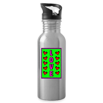 All Those Lies - Water bottle with straw - silver - Right
