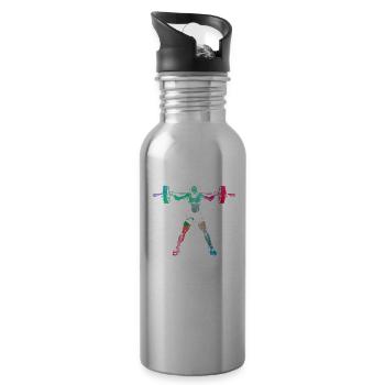 Fitness-Mädchen trainieren Gymnastik Sport - Trinkflasche mit integriertem Trinkhalm - Lightsilver - Rechts