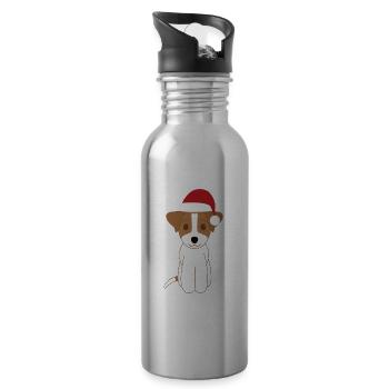 Jack russell Noël - Trinkflasche mit integriertem Trinkhalm - Lightsilver - Rechts