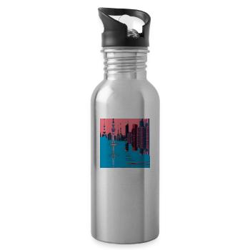 Abstract - Water bottle with straw - silver - Right