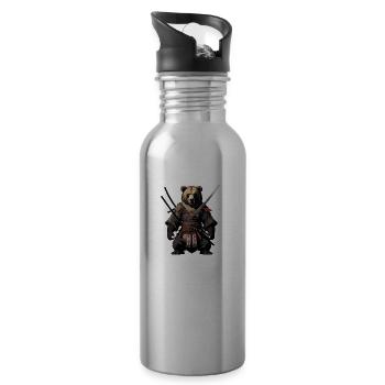 The Ninja Bear - Trinkflasche mit integriertem Trinkhalm - Lightsilver - Rechts