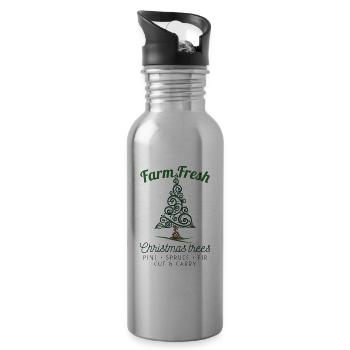 Farm Fresh! Christmas trees. - Gourde avec paille intégrée - argent clair - Droite