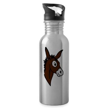 Esel - Trinkflasche mit integriertem Trinkhalm - Lightsilver - Rechts
