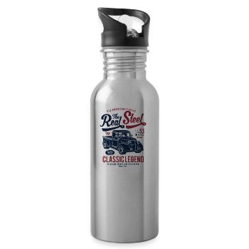 The Real Steel - Trinkflasche mit integriertem Trinkhalm - Lightsilver - Rechts