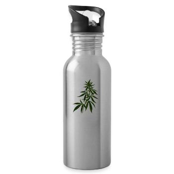 cannabis - Gourde avec paille intégrée - argent clair - Droite