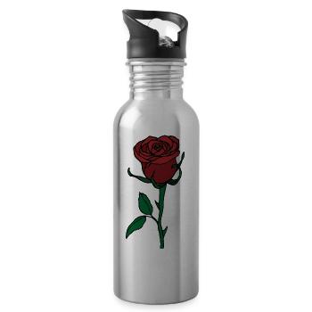 rose - Water bottle with straw - silver - Right