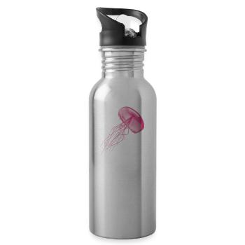 Qualle - Trinkflasche mit integriertem Trinkhalm - Lightsilver - Rechts