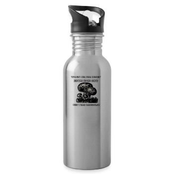 Geh Pilze sammeln Pilzsammler Geschenk Wald - Trinkflasche mit integriertem Trinkhalm - Lightsilver - Rechts
