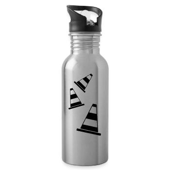 caution_f1 - Trinkflasche mit integriertem Trinkhalm - Lightsilver - Rechts