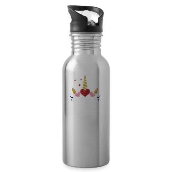 Große Schwester - Trinkflasche mit integriertem Trinkhalm - Lightsilver - Rechts