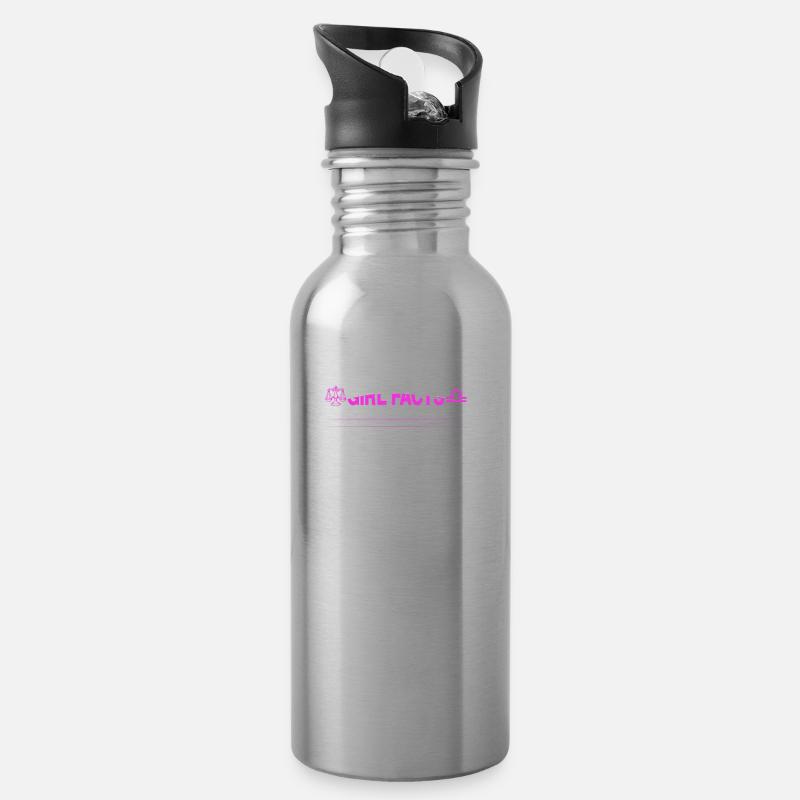 Oktober Waage Mädchen Fakten - Trinkflasche mit integriertem Trinkhalm - Lightsilver