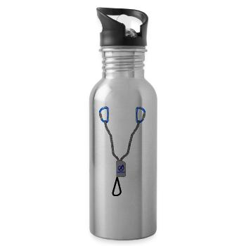 Via ferrata set in blue - Water bottle with straw - silver - Right