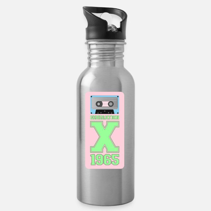 1965 Generation X psichedelic - Trinkflasche mit integriertem Trinkhalm - Lightsilver