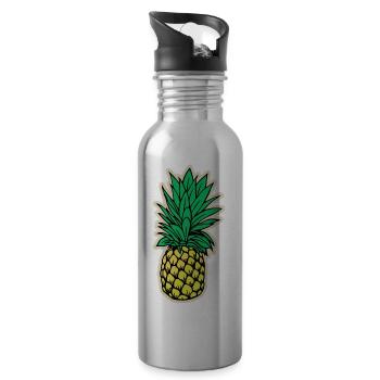 Ananas - Trinkflasche mit integriertem Trinkhalm - Lightsilver - Rechts