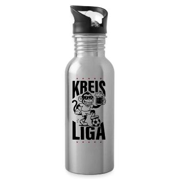 Bier Affe Kreisliga - Trinkflasche mit integriertem Trinkhalm - Lightsilver - Rechts