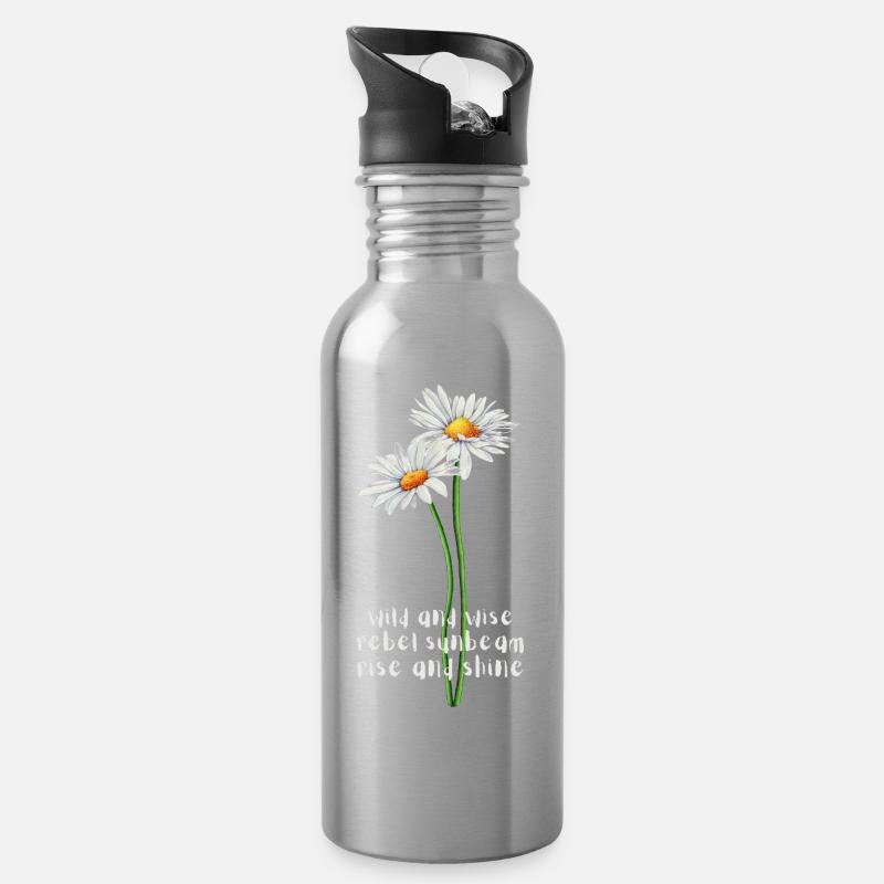 Rayon de soleil rebelle - Gourde avec paille intégrée - argent clair