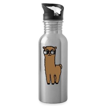 Alpaga Lama Lunettes de Soleil Smart Drôle Cool Animal - Gourde avec paille intégrée - argent clair - Droite
