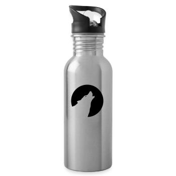 Wolf - Trinkflasche mit integriertem Trinkhalm - Lightsilver - Rechts