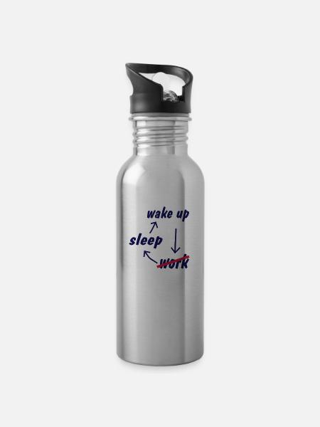 rentner - Trinkflasche mit integriertem Trinkhalm - Lightsilver