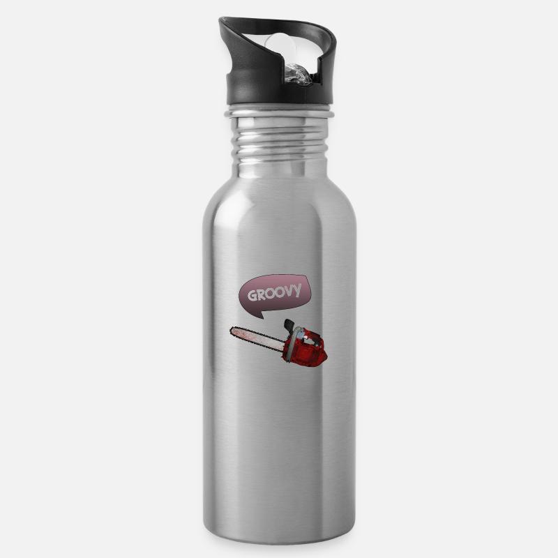 Evil dead - Groovy chains - Trinkflasche mit integriertem Trinkhalm - Lightsilver