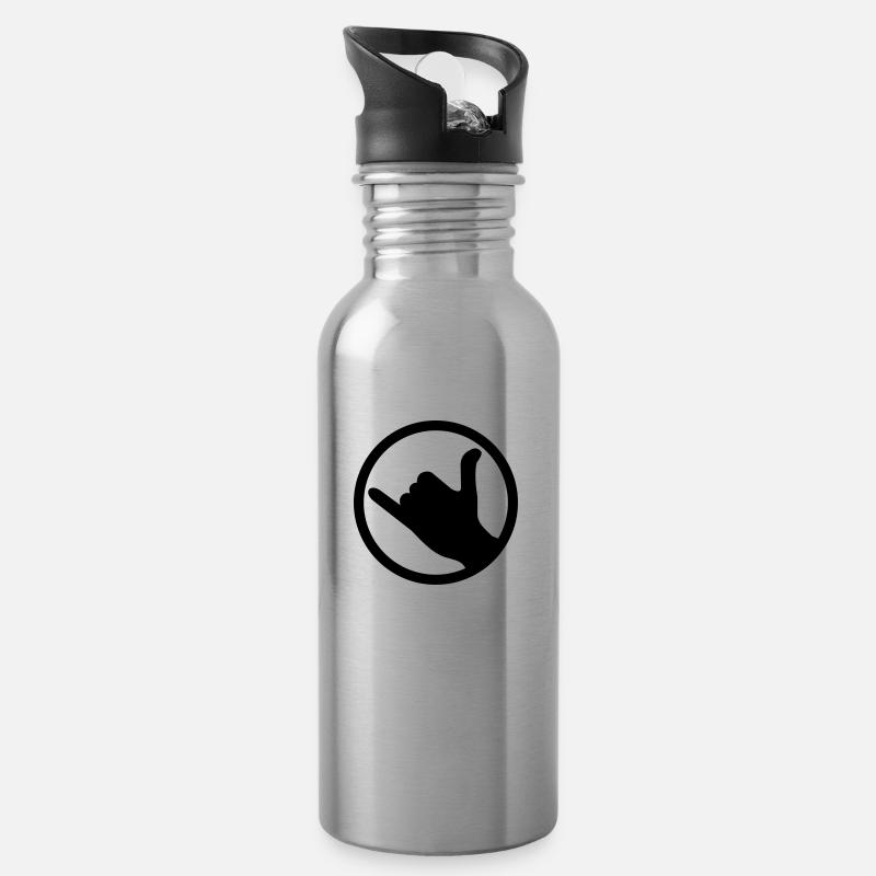 SHAKA - Trinkflasche mit integriertem Trinkhalm - Lightsilver