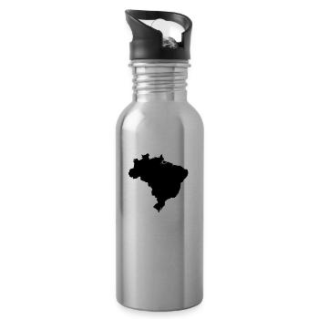 Brasilien - Trinkflasche mit integriertem Trinkhalm - Lightsilver - Rechts